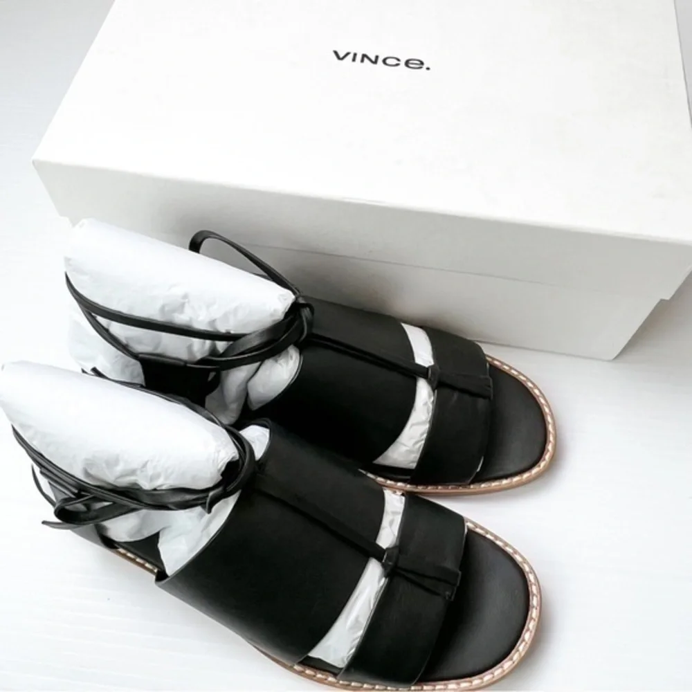 Vince womens black ankle wrap forester sandal size 7M